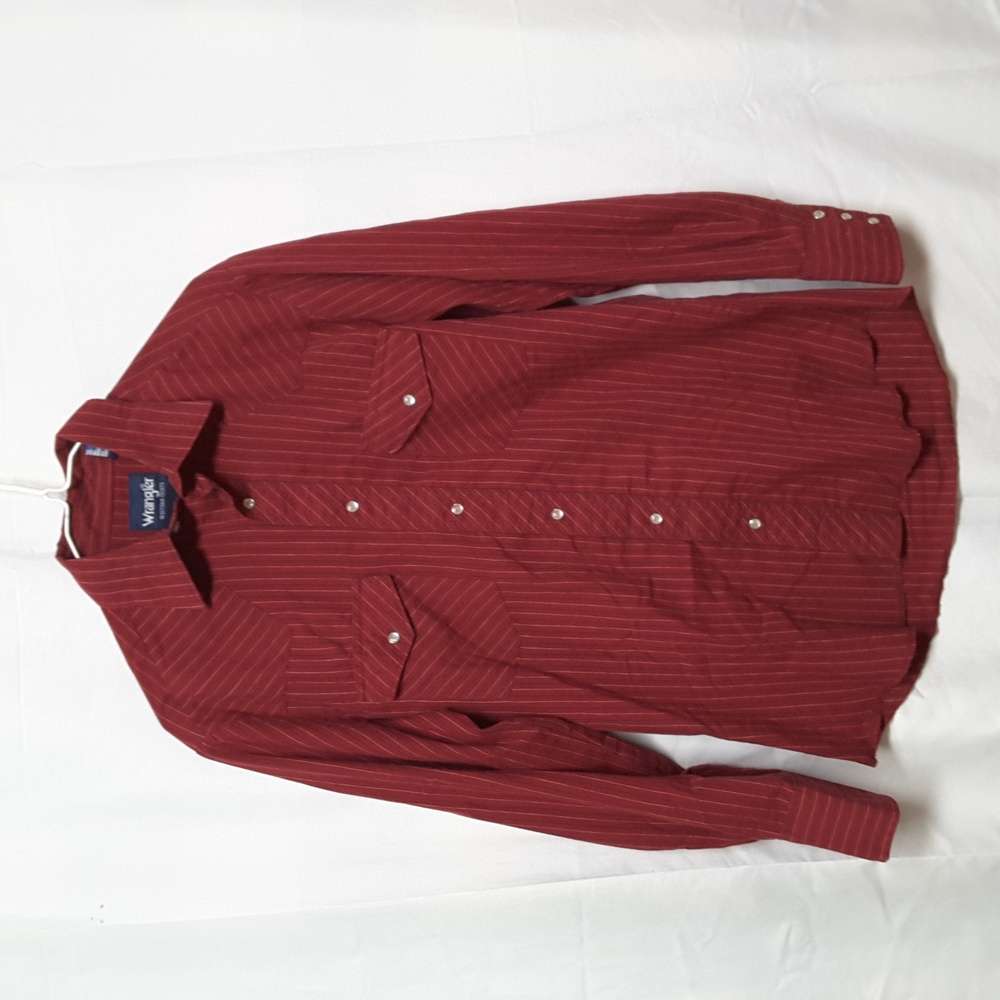 Wrangled western Small Marron pinstripe button down
